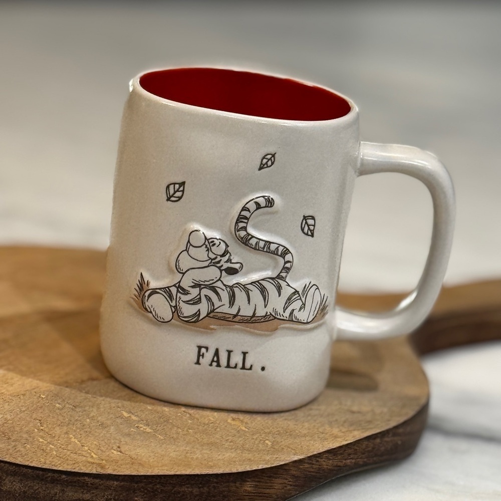 Rae Dunn Disney “Fall” Tigger Large Coffee Mug Cream With Orange Interior